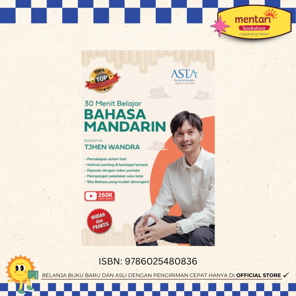 ASTA Buku 30 Menit Belajar Bahasa Mandarin dari Laushi Tjen Wandra | Buku Kamus